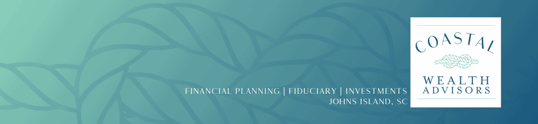 The image displays an elegant banner with a teal and turquoise color scheme, featuring abstract wave patterns on the left side. on the right, there's a logo for 