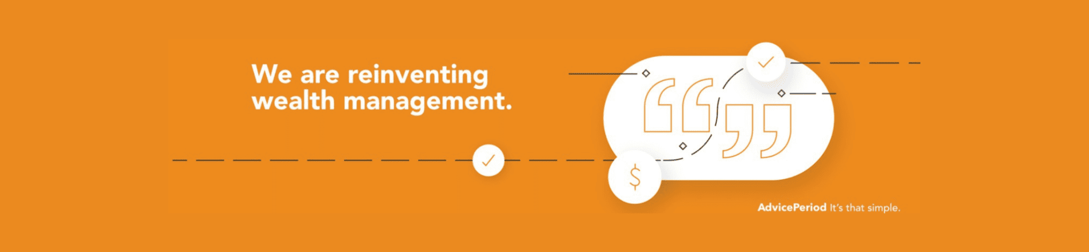 An advertisement banner with a financial theme, stating 