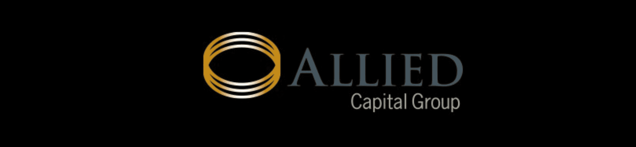 Company logo of allied capital group on a dark background.