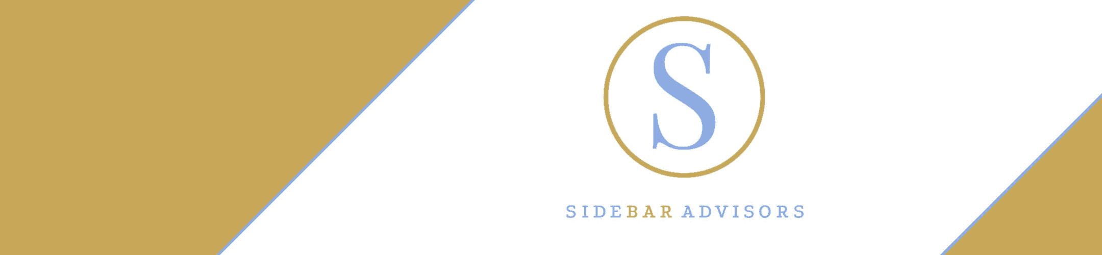 Elegant business banner featuring the monogram 's' for sidebar advisors, set against a sophisticated duo-tone background.