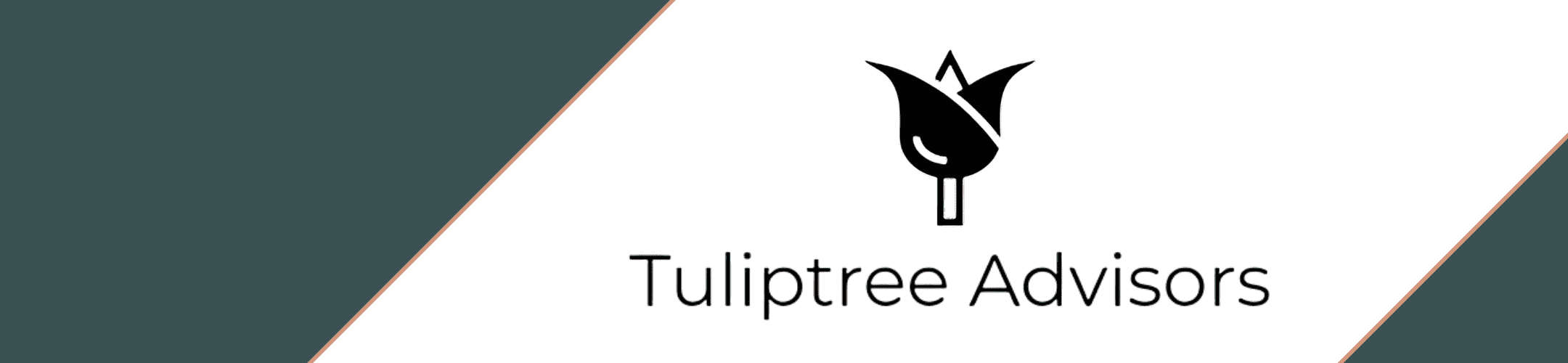 A black tulip-shaped logo above the text 