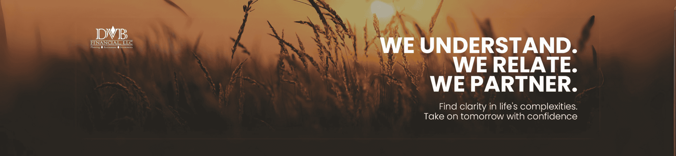 Wheat field at sunset with the text: 