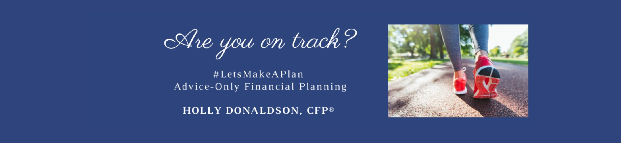 A person wearing red sneakers walks on a path in a park. Text reads: 