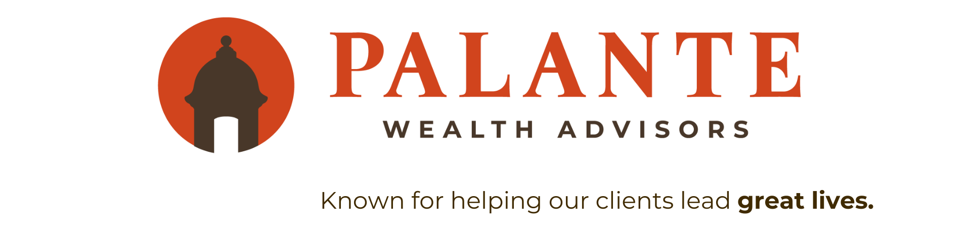 Logo for Palante Wealth Advisors with a silhouette of a dome structure on the left. Below the company name, the tagline reads: 
