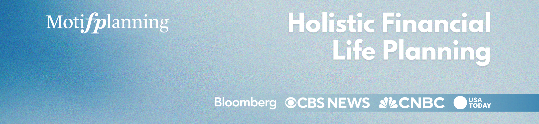 Blue gradient banner with 