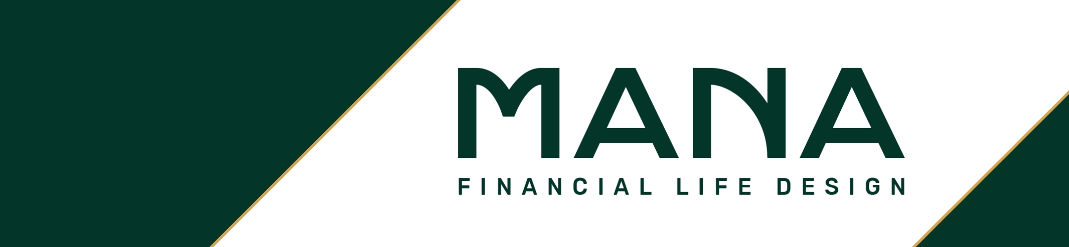 Dark green and white banner with the words 