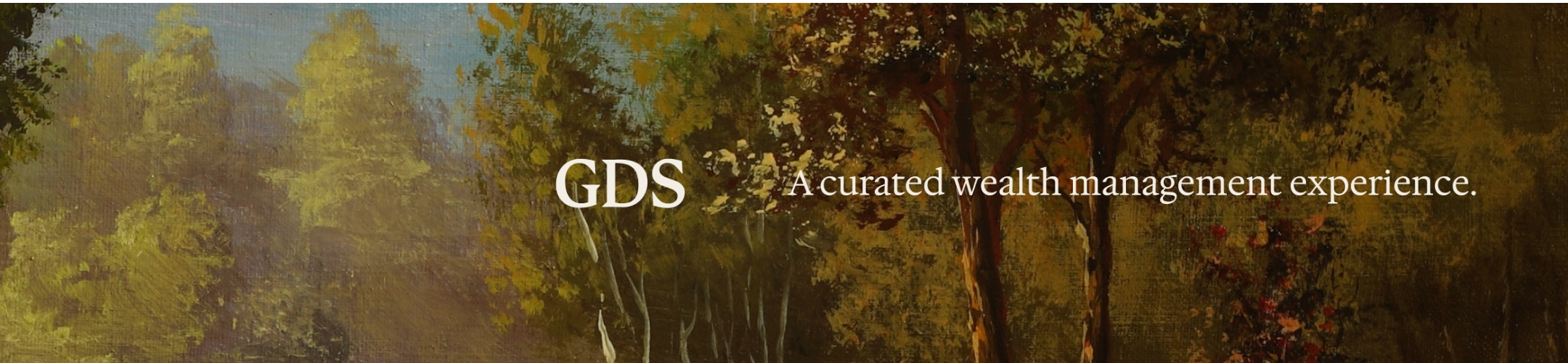 Landscape painting of trees with text overlay that reads, 
