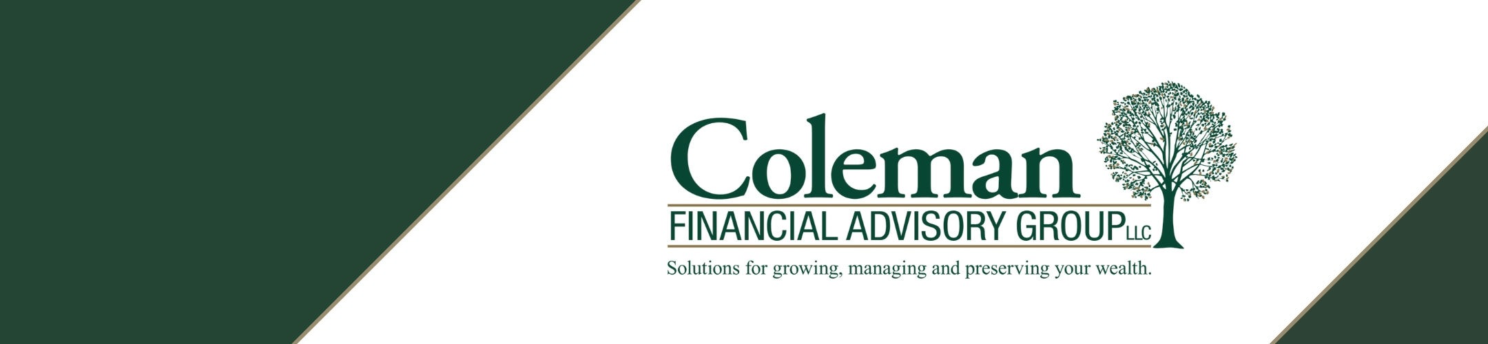 Coleman Financial Advisory Group, LLC logo with a tree illustration and the tagline: 